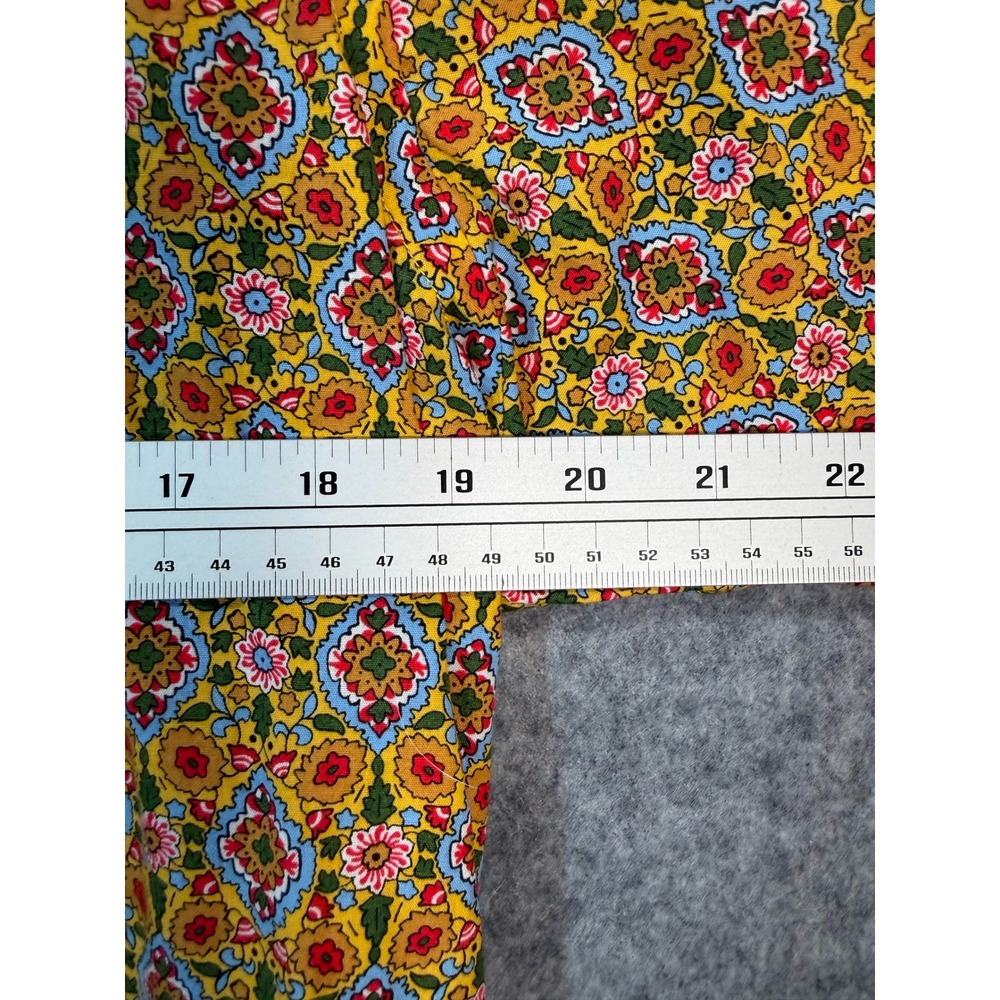 Cremieux Premium Denim Mens M Yellow Floral Paisley Short Sleeve Button Down - Picture 5 of 6